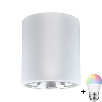 Смарт-ліхтар LED RGBW JUPITER 1xE27/6,5W/230V 2700-6500K Wi-Fi діаметр 13 см білий