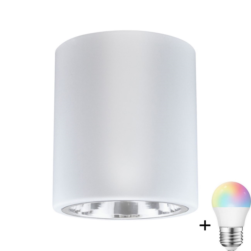 Смарт-ліхтар LED RGBW JUPITER 1xE27/6,5W/230V 2700-6500K Wi-Fi діаметр 13 см білий