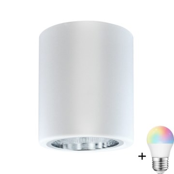 Смарт-ліхтар LED RGBW JUPITER 1xE27/6,5W/230V 2700-6500K Wi-Fi діаметр 9,8 см білий