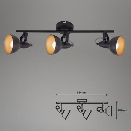 Smerna svetilka 3xE14/40W/230V črna