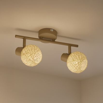 Smerna svetilka DEX 2xE14/10W/230V bežna/kremna