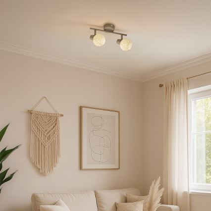 Smerna svetilka DEX 2xE14/10W/230V bežna/kremna