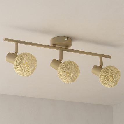 Smerna svetilka DEX 3xE14/10W/230V bežna/kremna