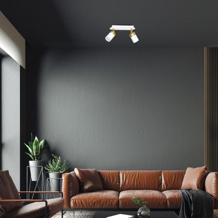 Smerna svetilka JOKER 2xGU10/25W/230V bela/zlata