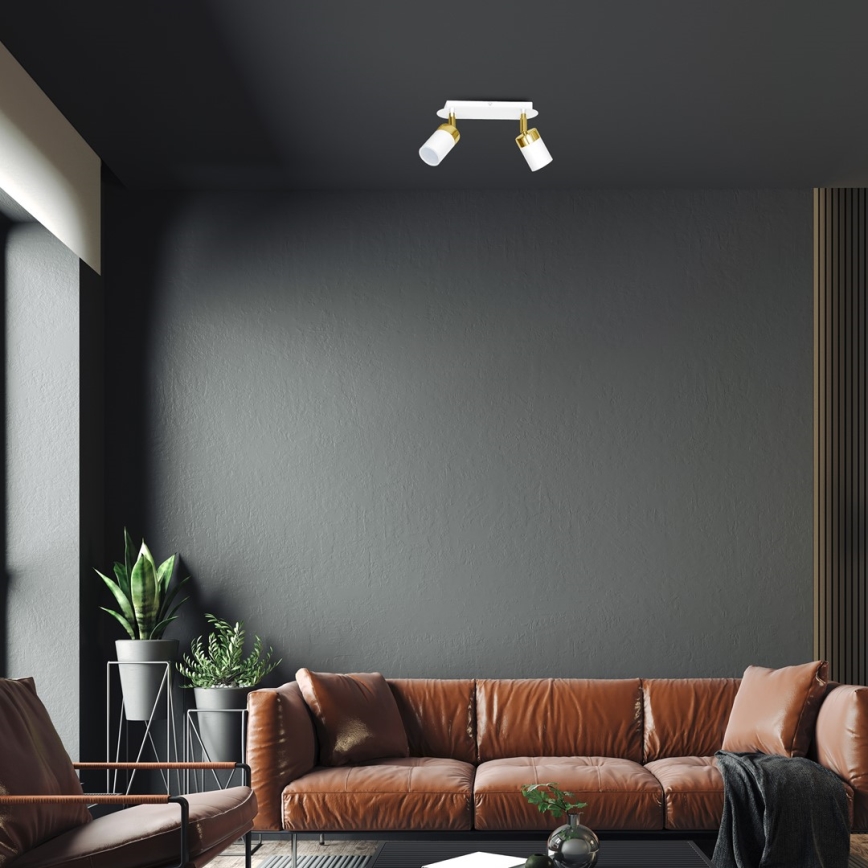 Smerna svetilka JOKER 2xGU10/25W/230V bela/zlata