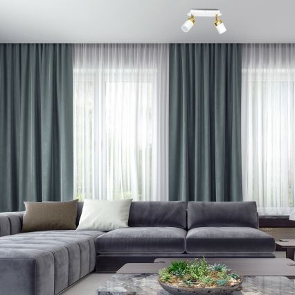 Smerna svetilka JOKER 2xGU10/25W/230V bela/zlata