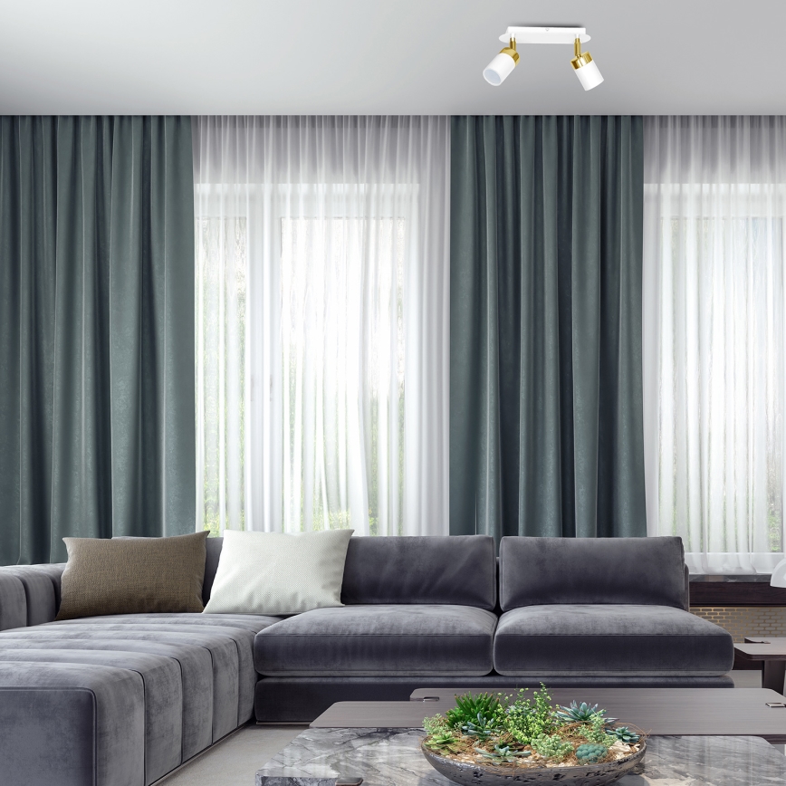 Smerna svetilka JOKER 2xGU10/25W/230V bela/zlata