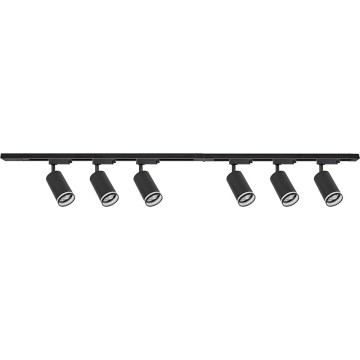 Smerna svetilka v tračnem sistemu PIPE 6xGU10/10W/230V črna