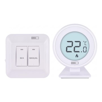 Sobni ročni brezžični termostat 230V/16A 2xAA bel