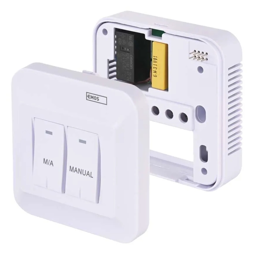 Sobni ročni brezžični termostat 230V/16A 2xAA bel