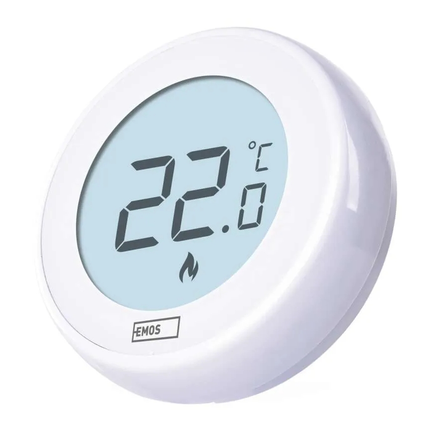 Sobni ročni termostat 230V/6A 2xAA bel