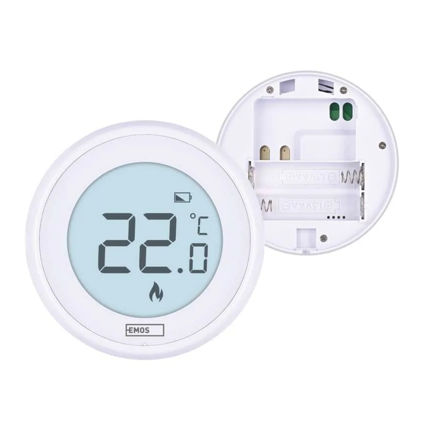 Sobni ročni termostat 230V/6A 2xAA bel
