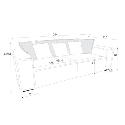 Sofa BOLZANO zelena