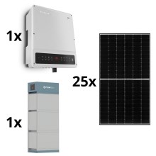 Solarni komplet GOODWE - 10kWp JINKO + 10kW GOODWE hibridni pretvornik 3p + 10,65 kWh baterija PYLONTECH H2