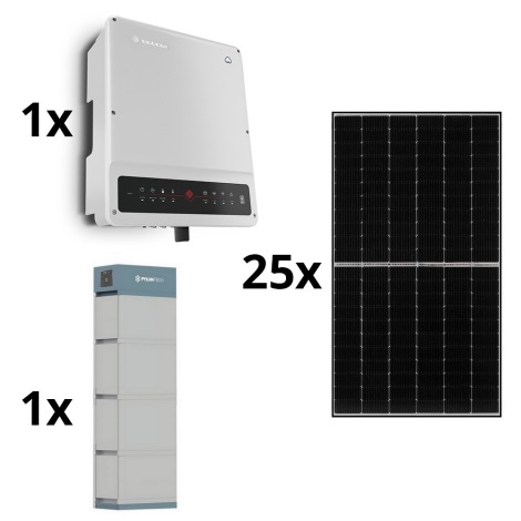 Solarni komplet GOODWE - 10kWp JINKO + 10kW GOODWE hibridni pretvornik 3p + 14,2 kWh baterija PYLONTECH H2