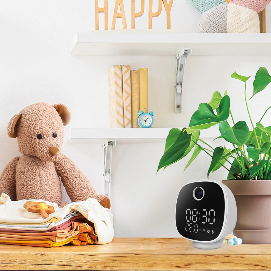 Pametna kamera z budilko, termometrom in LED lučko 1296p 3Mpx 5V Wi-Fi Tuya IP65