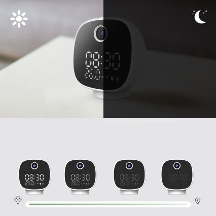 Pametna kamera z budilko, termometrom in LED lučko 1296p 3Mpx 5V Wi-Fi Tuya IP65