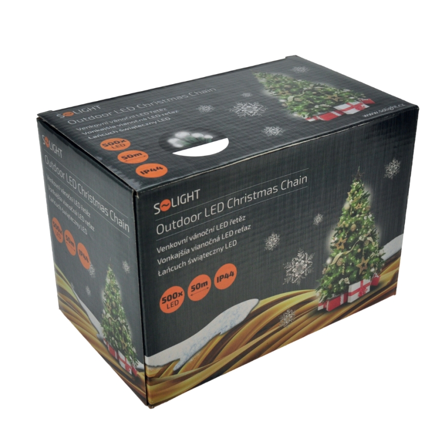 LED Božična zunanja veriga 500xLED/230V 50m IP44 hladna bela IP44