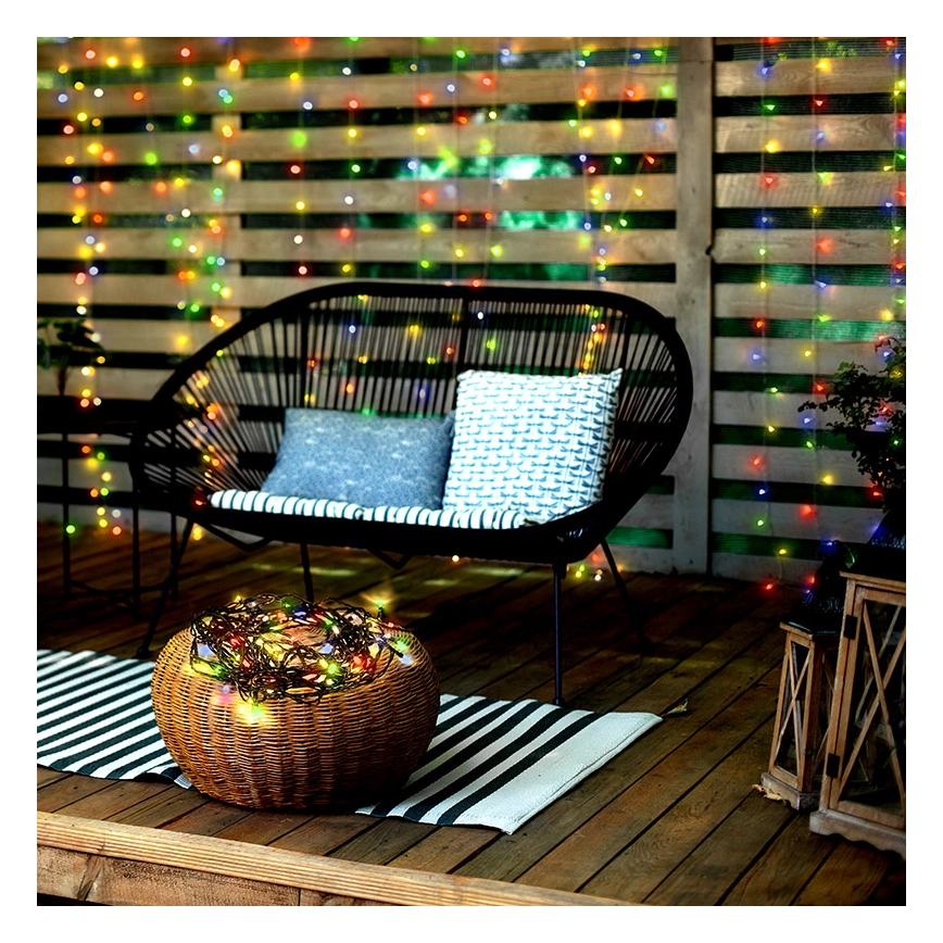 LED Zunanja božična veriga 100xLED/8 funkcij IP44 13m multicolor