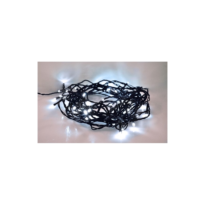 LED Zunanja božična veriga 100xLED/8 funkcij 13m IP44 hladna bela