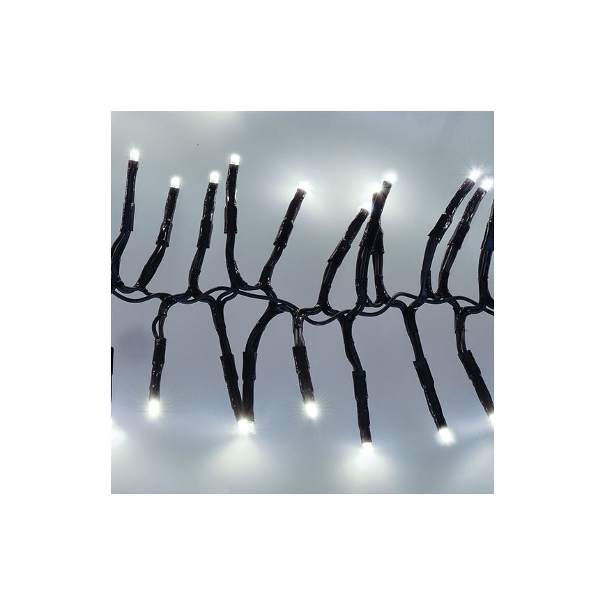 LED Zunanja božična veriga 576xLED/8 funkcij 8m IP44 hladna bela + Daljinski upravljalnik