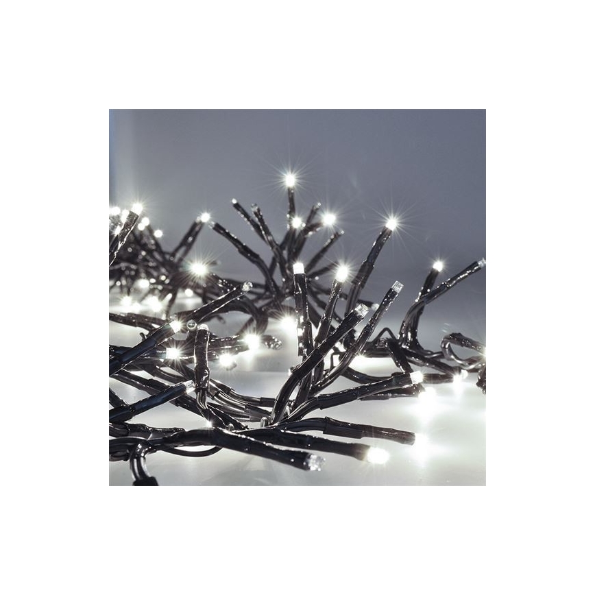 LED Zunanja božična veriga 576xLED/8 funkcij 8m IP44 hladna bela + Daljinski upravljalnik