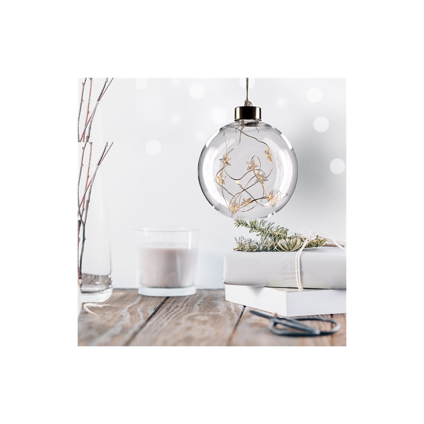LED Božična kroglica 10xLED/2xAA
