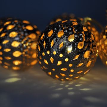 LED Okrasne kroglice 10xLED/2xAA 1m topla bela