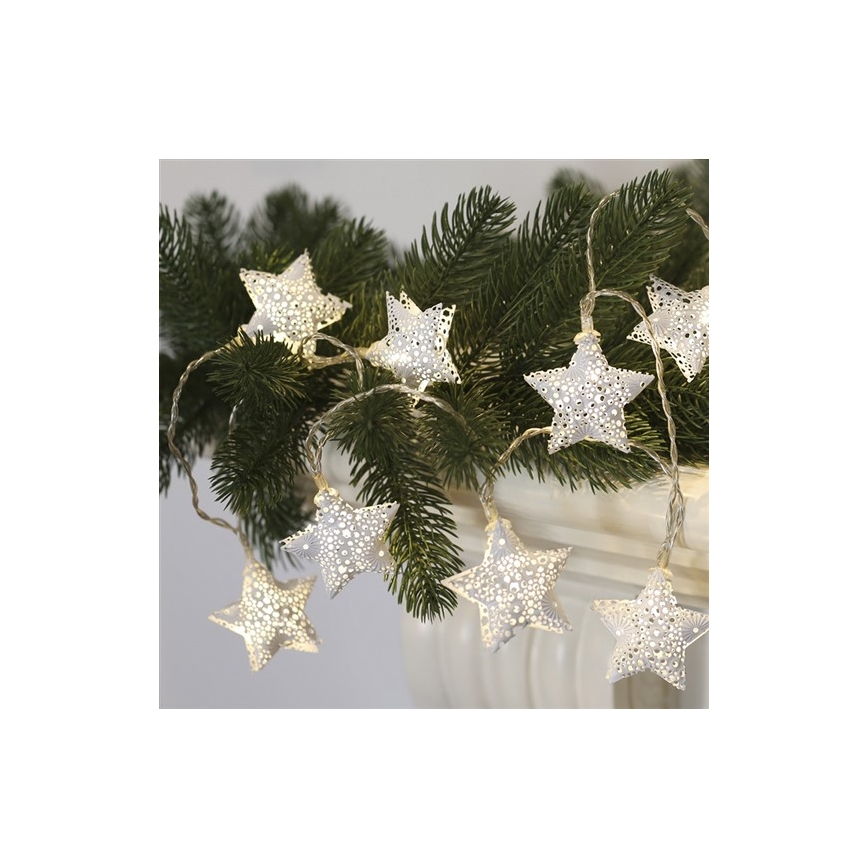 LED veriga 10xLED/2xAA 2m topla bela