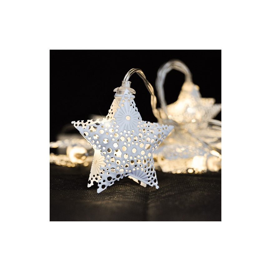 LED veriga 10xLED/2xAA 2m topla bela