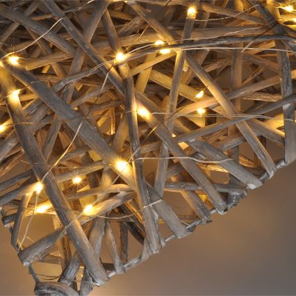 LED Božični okrasek LED/2xAA ratan