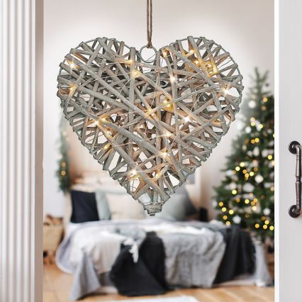 LED Božični okrasek LED/2xAA ratan