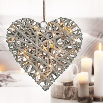 LED Božični okrasek LED/2xAA ratan