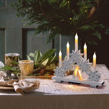 LED Božični svečnik 5xLED/2xAA topla bela