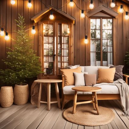 LED zunanji dekorativni niz GIRLANDA 10xLED/3xAA 3m IP44 topla bela