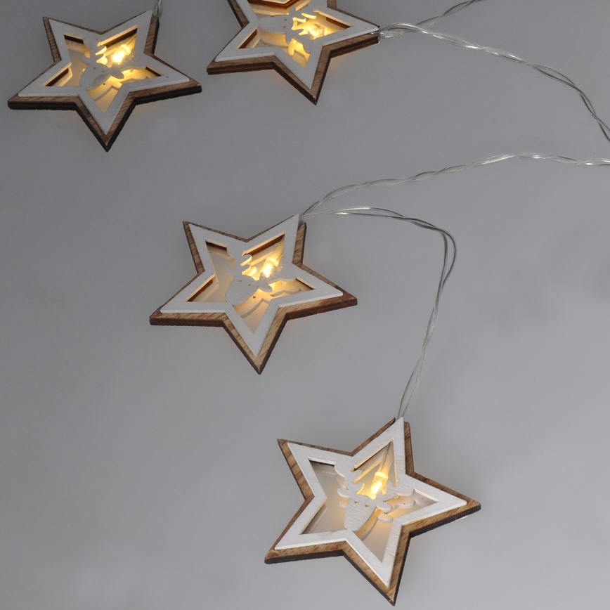 LED Božična veriga 10xLED/2xAA 1,8m topla bela