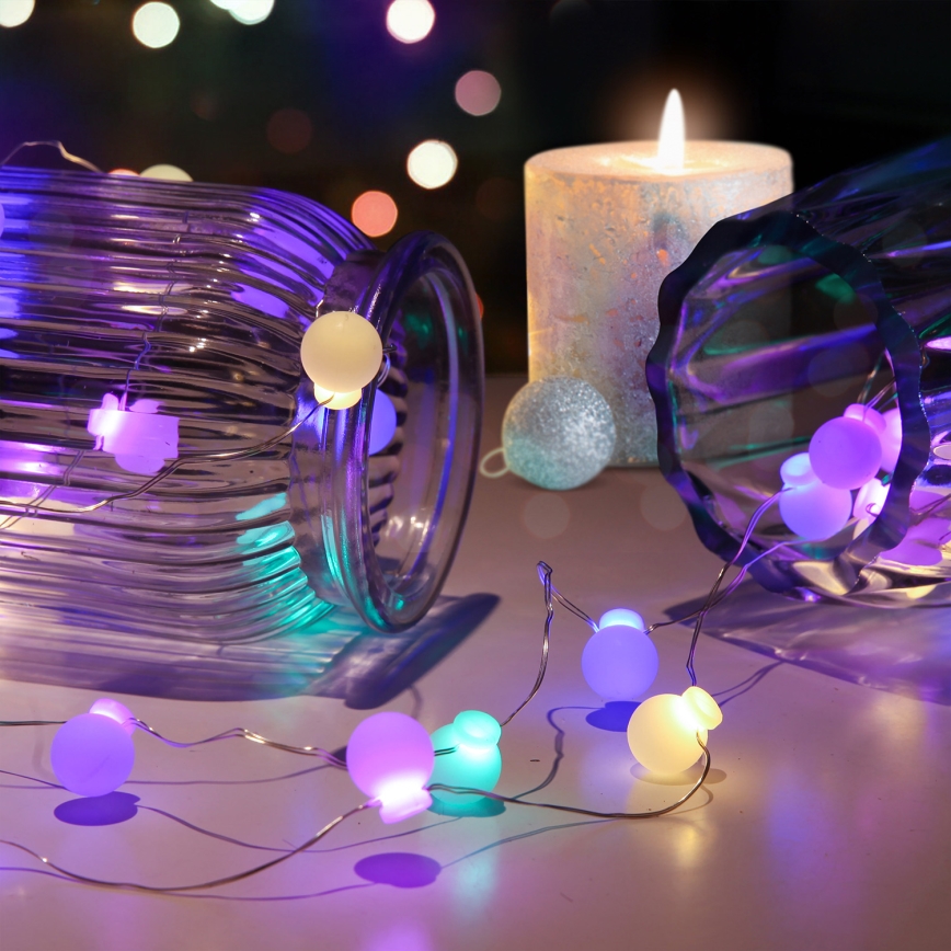 LED Božična veriga 40xLED/2xAA 4,3 m multicolor