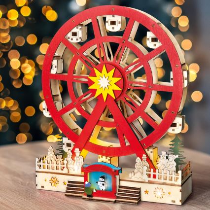 LED Božična dekoracija LED/2xAA/topla bela carousel