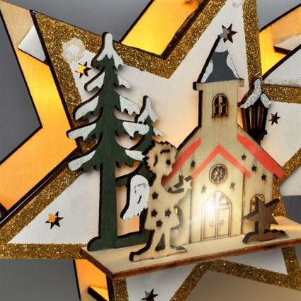 LED božična dekoracija 10xLED/2xAA komet