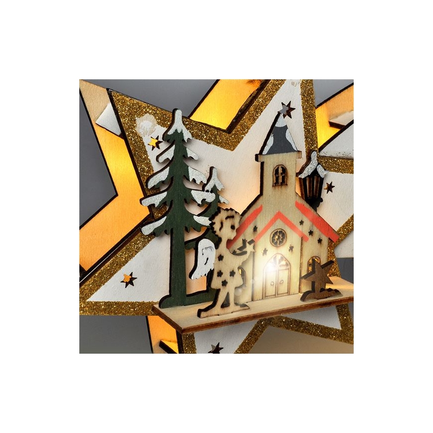 LED božična dekoracija 10xLED/2xAA komet