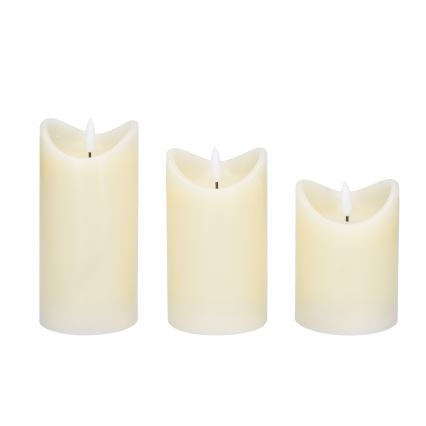 SET 3x LED Sveča iz naravnega voska LED/3xAAA/toplo bela