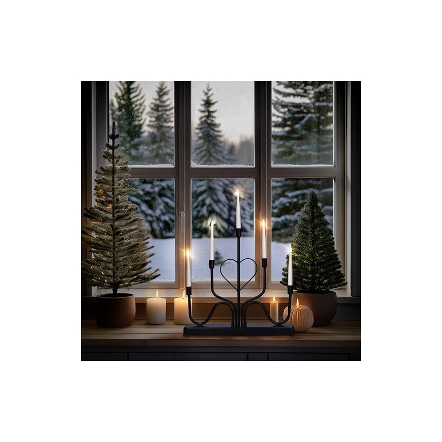 LED božični svečnik 5xLED/2xAA topla bela