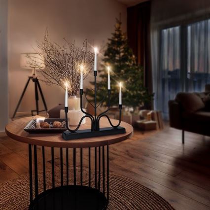 LED božični svečnik 5xLED/2xAA topla bela