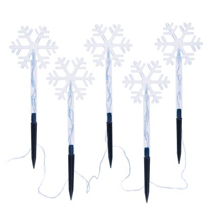 SET 5x LED Zunanja božična svetilka LED/3xAA/hladno bela IP44
