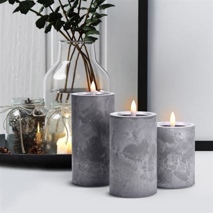 Komplet 3 LED sveč, LED/2xAA, topla bela