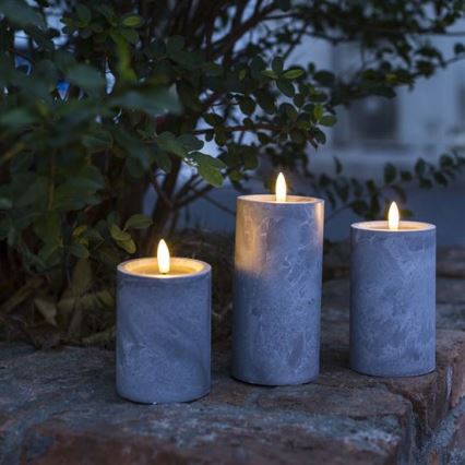 Komplet 3 LED sveč, LED/2xAA, topla bela