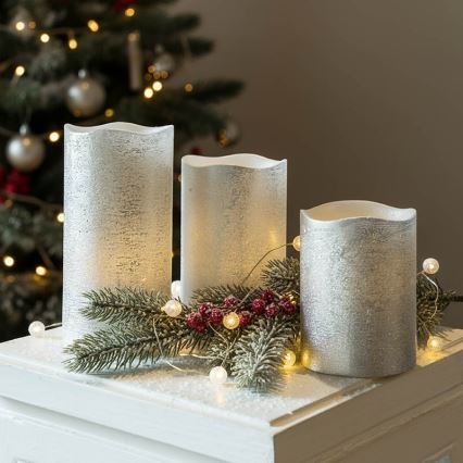 Komplet 3x LED sveč LED/3xAAA topla bela