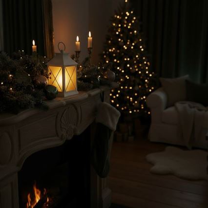 LED božična lanterna LED/2xAA topla bela