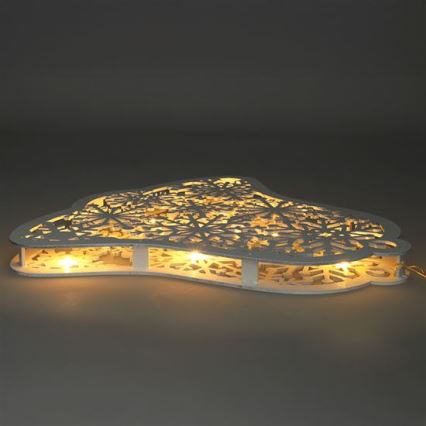 LED božični zvonček 9xLED/2xAA topla bela