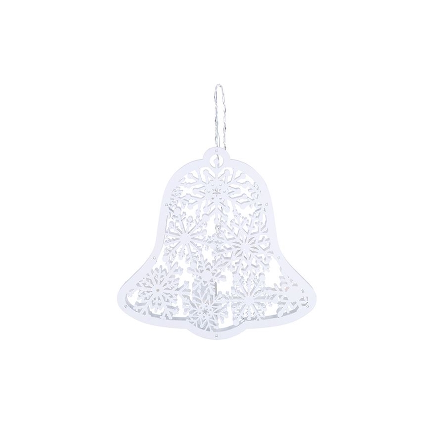 LED božični zvonček 9xLED/2xAA topla bela